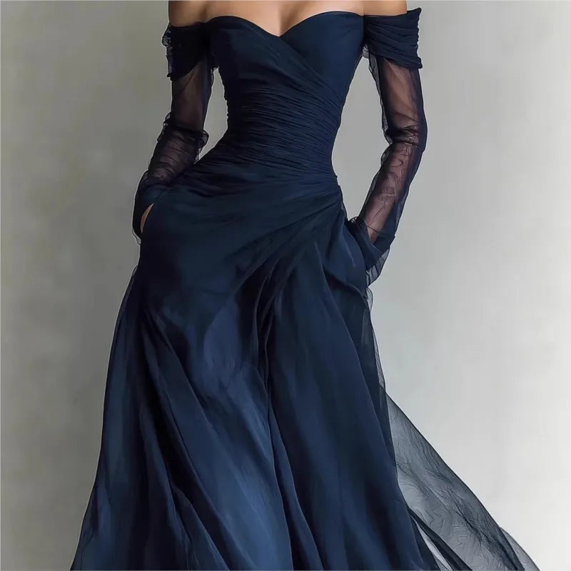 Eleonora - vestido largo con hombros al descubierto