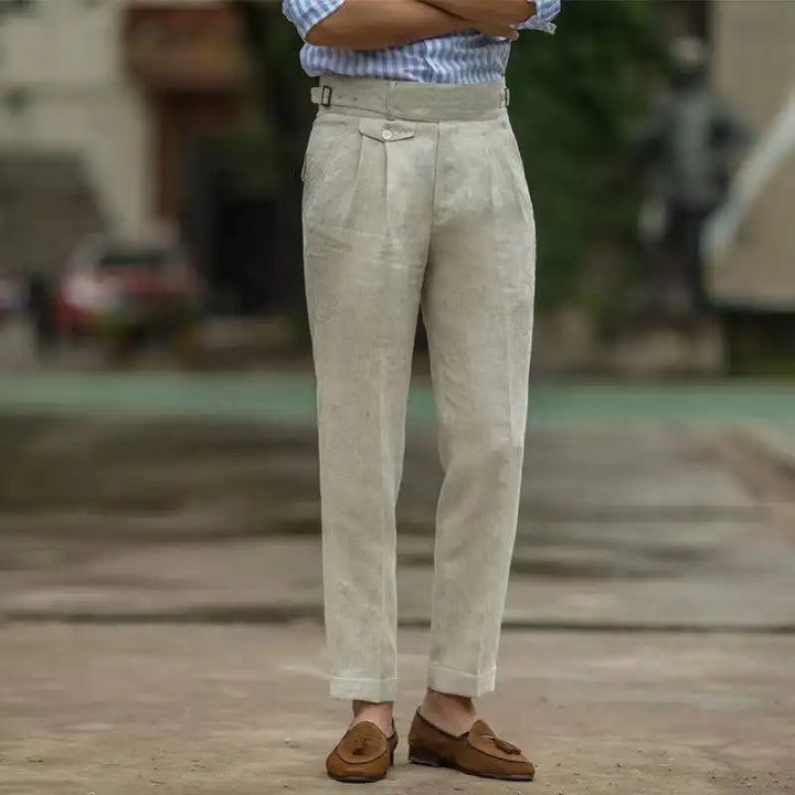 Pantalones De Lino Tailor Made De Cintura Alta Para Hombre