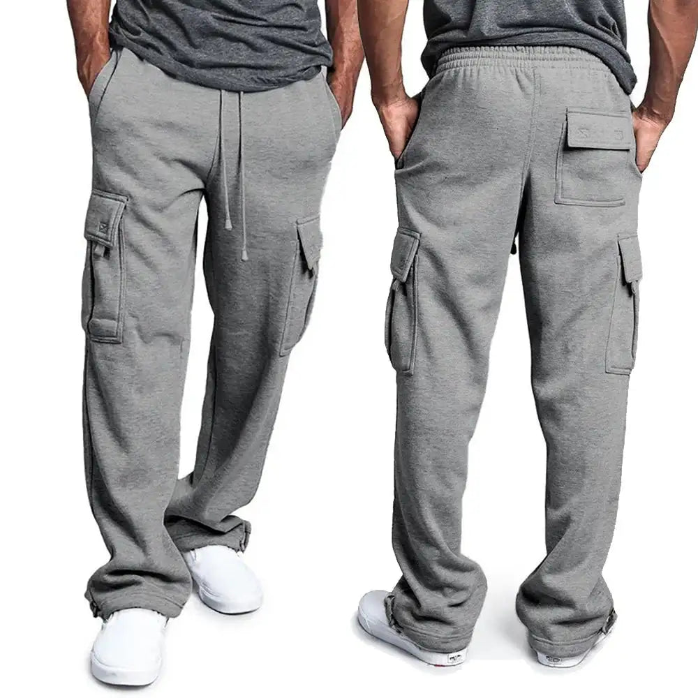 Oliva | Pantalones holgados con múltiples bolsillos