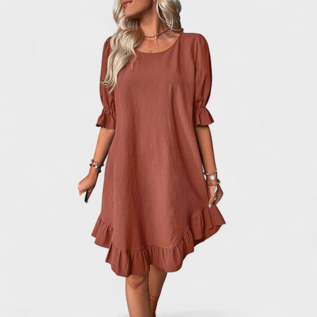 Sassa - Vestido Casual com Folhos
