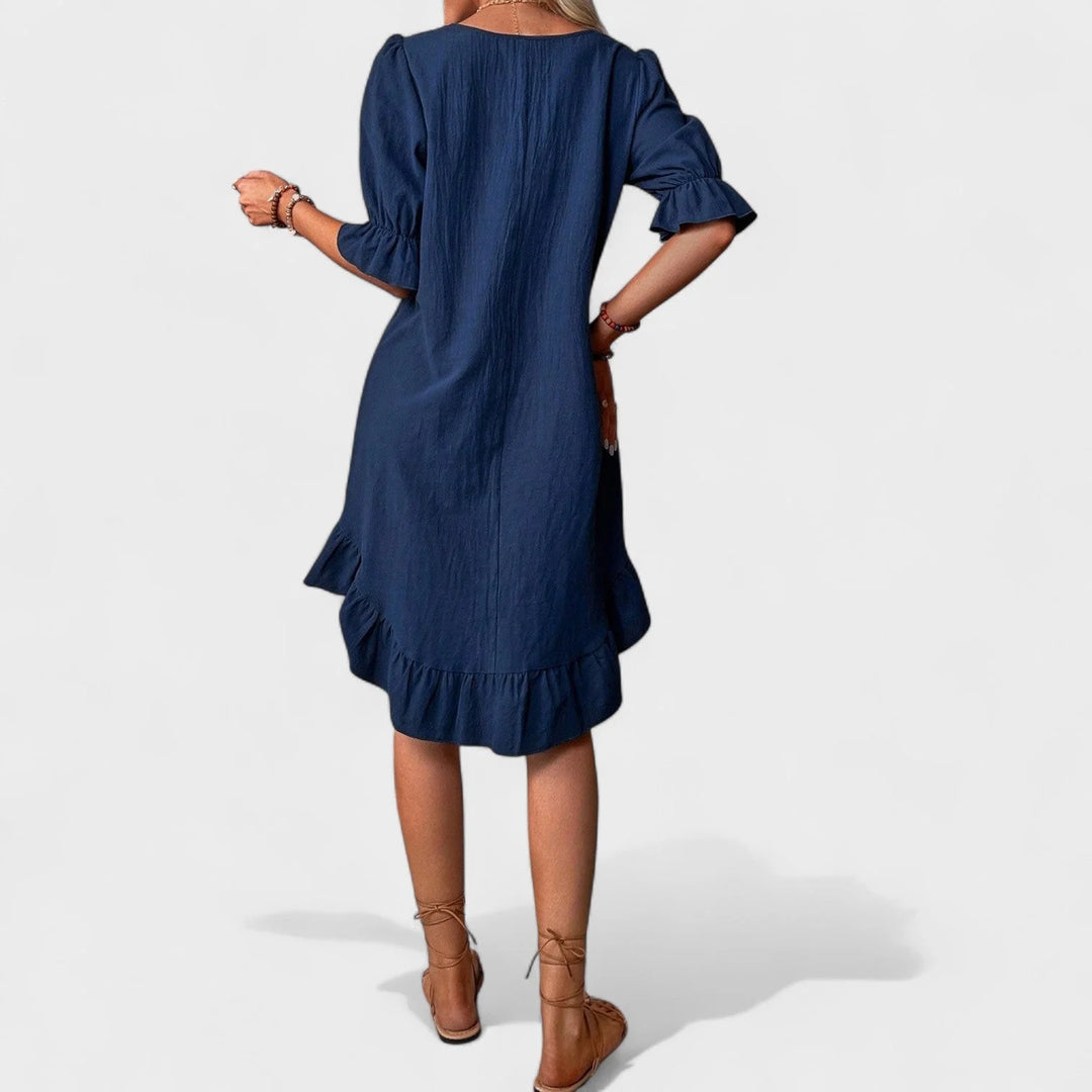 Sassa - Vestido Casual com Folhos