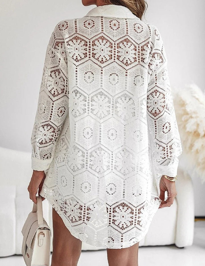 Eyelet Lace Shirt And Shorts Set
