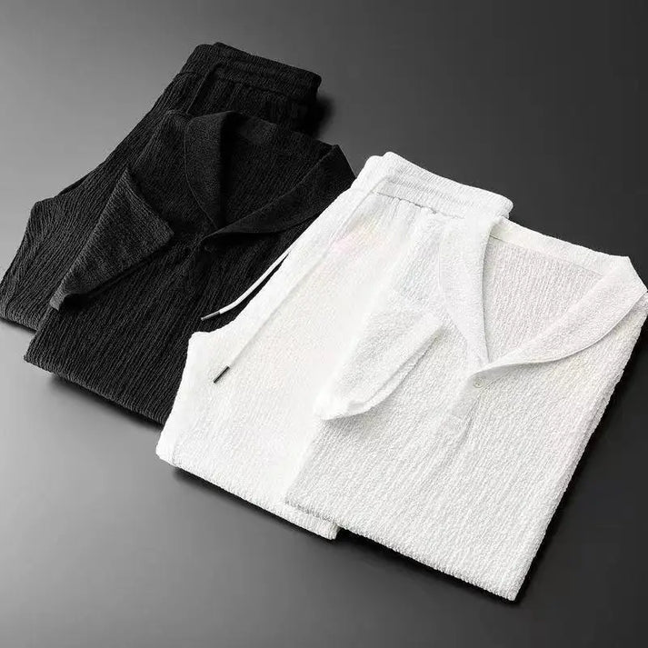 Luca - Short-Sleeved Shirt And Pants With Elastic Waistband
