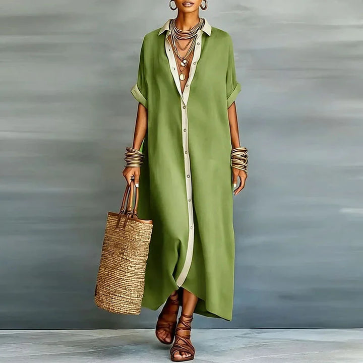 Anastasia | Vestido Comprido Tipo Camiseiro com Botões