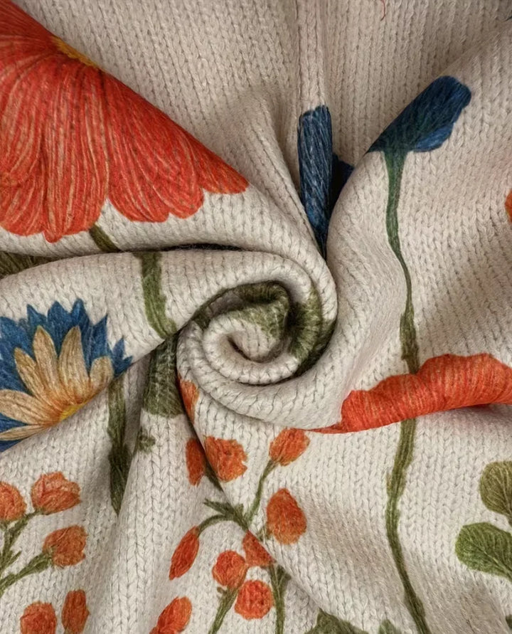 Wrenna | Women's Floral Pattern Zip-Up Cardigan with Pockets