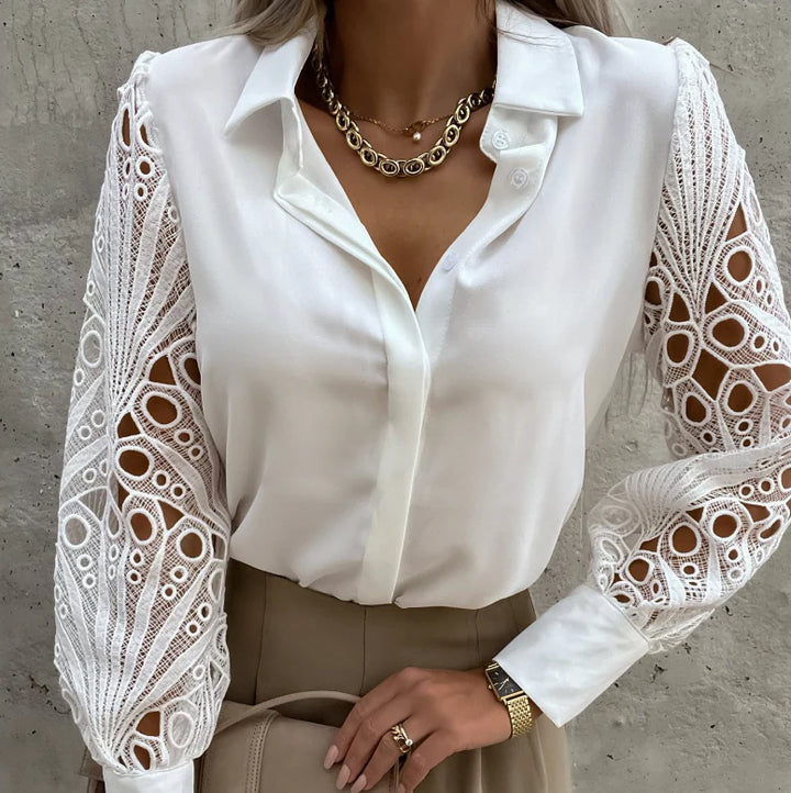 Blusa de Mulher com Gola Elegante e Corte Fluido