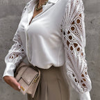Blusa De Mujer Con Cuello Elegante Y Corte Fluido