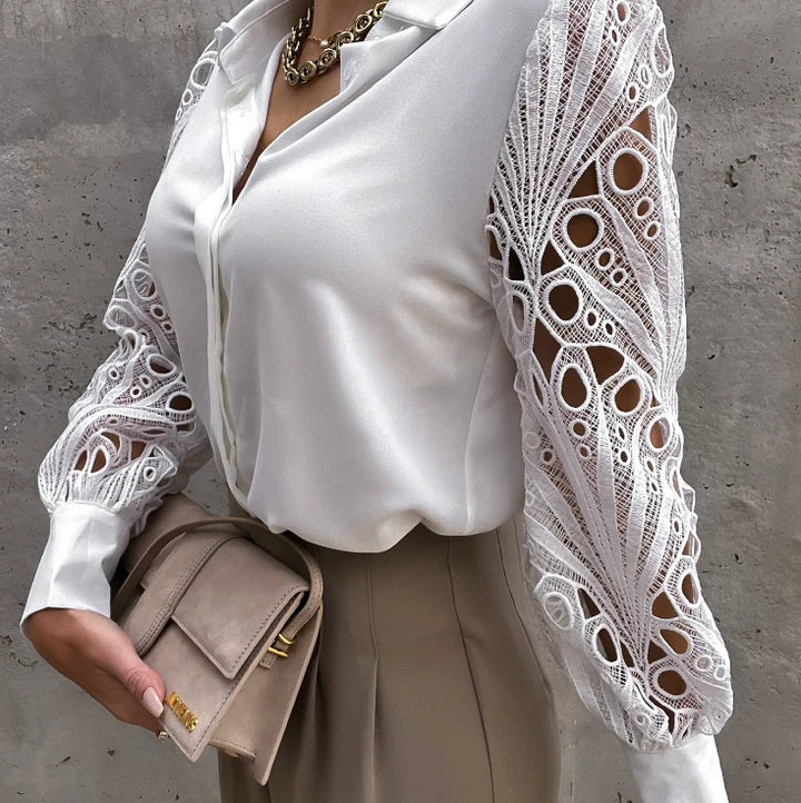 Blusa de Mulher com Gola Elegante e Corte Fluido