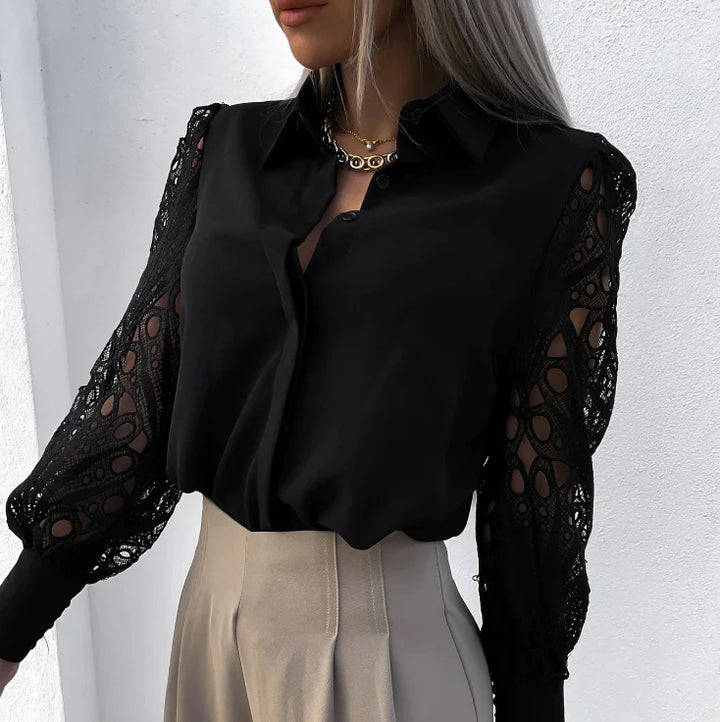 Blusa de Mulher com Gola Elegante e Corte Fluido