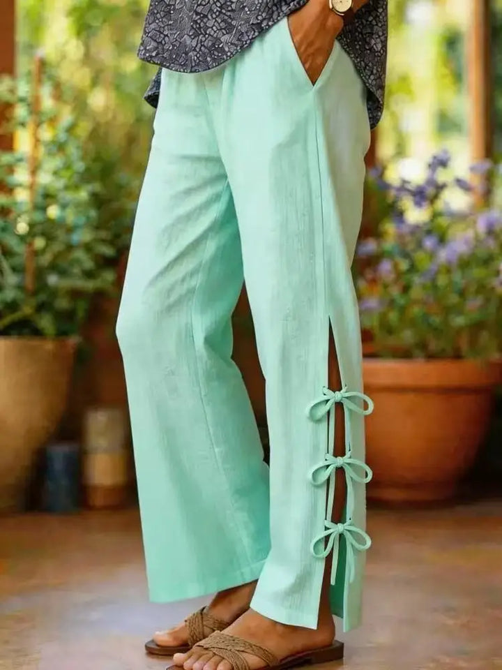 Lyara™ | Pantalones De Pierna Ancha Con Abertura Lateral