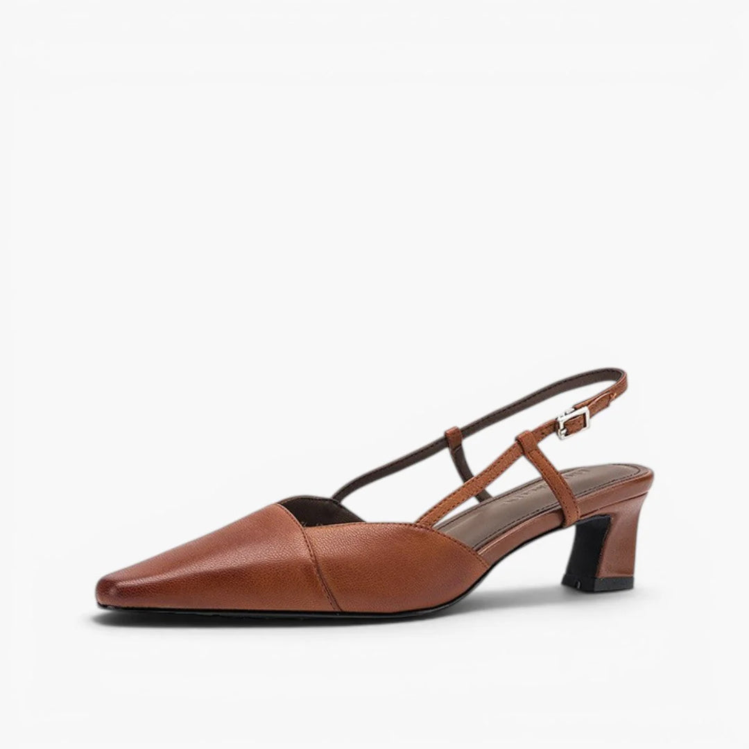 Serena | Sapatos de Salto Slingback de Pele