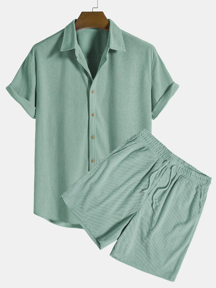 Conjunto De Camisa - Corduroy Estriado Para Homem