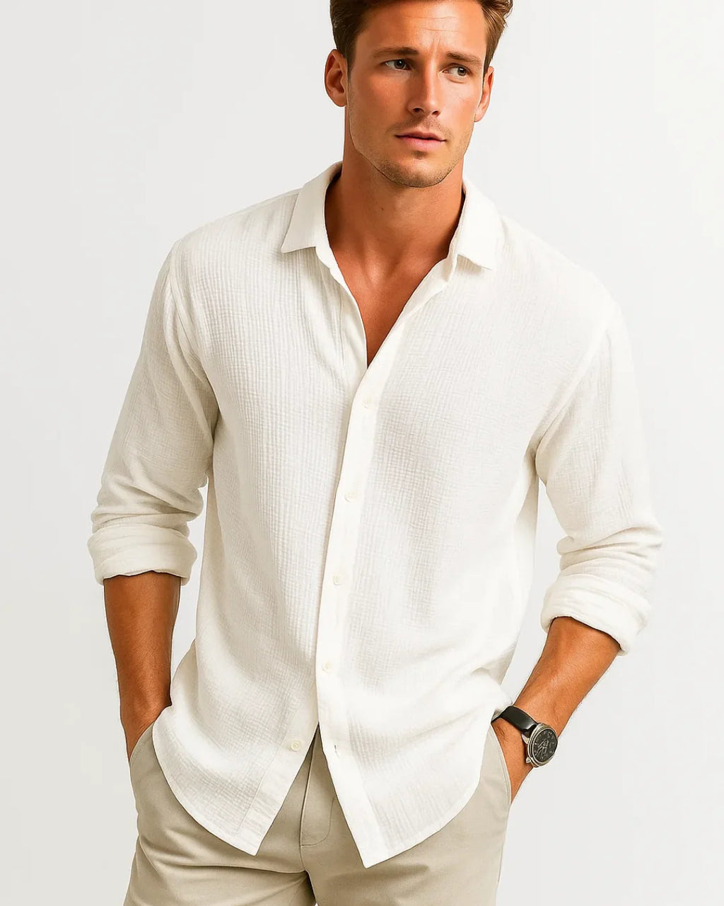 Camisa - Cuello Inteligente Botón Completo