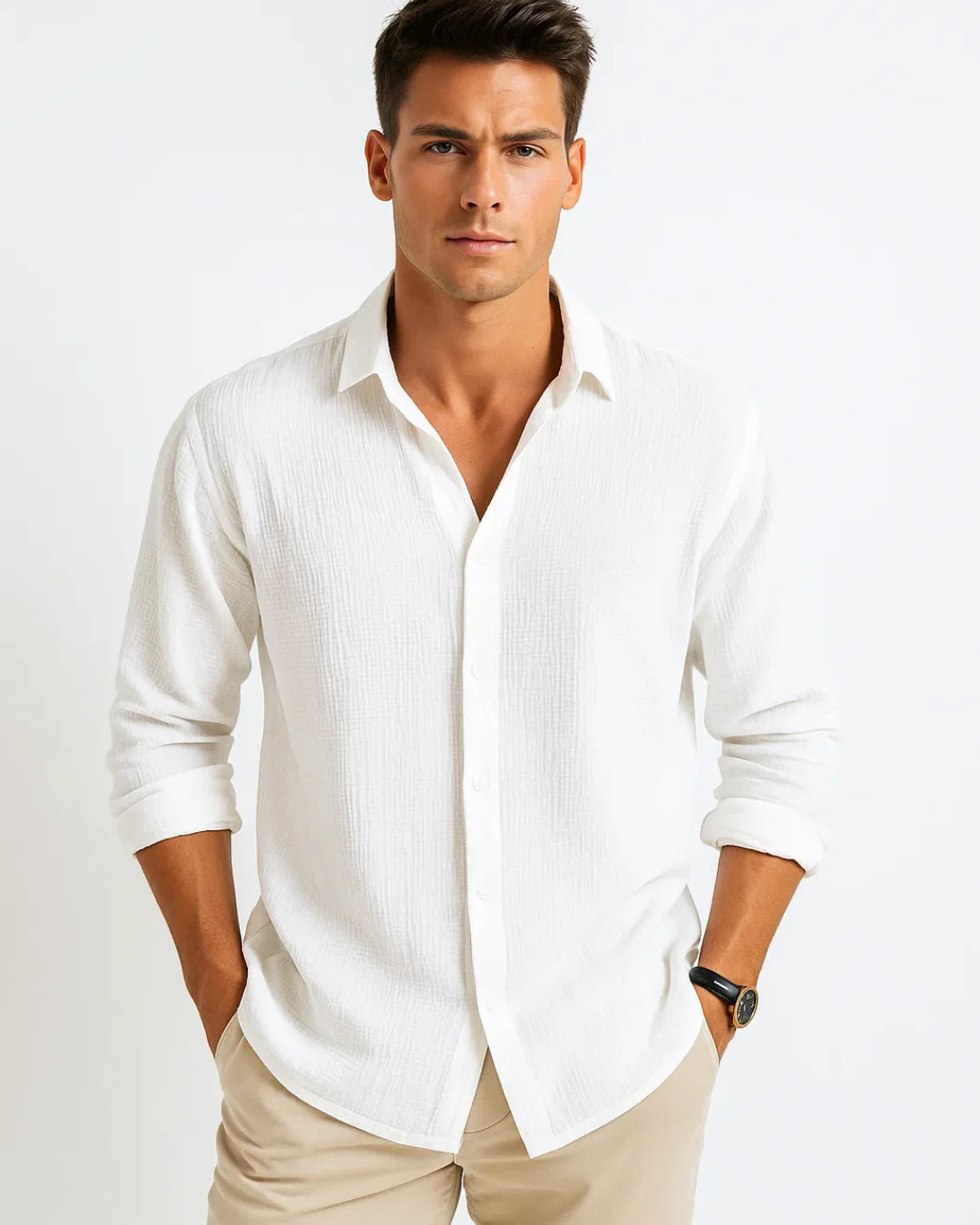 Camisa - Cuello Inteligente Botón Completo