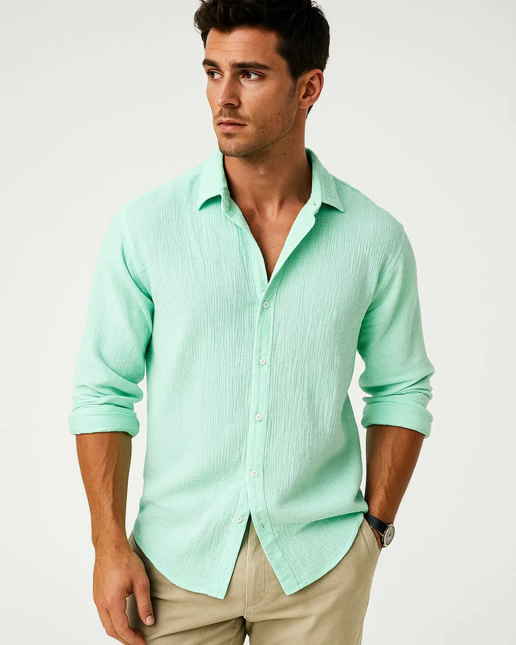 Camisa - Cuello Inteligente Botón Completo