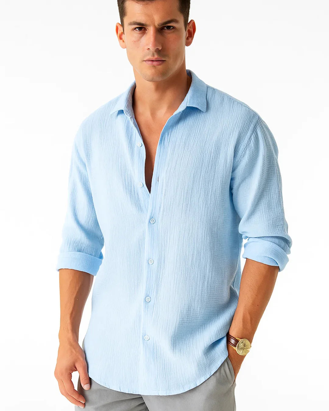 Camisa - Cuello Inteligente Botón Completo