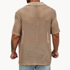 Camisa de manga corta - malla hueca transpirable para hombre
