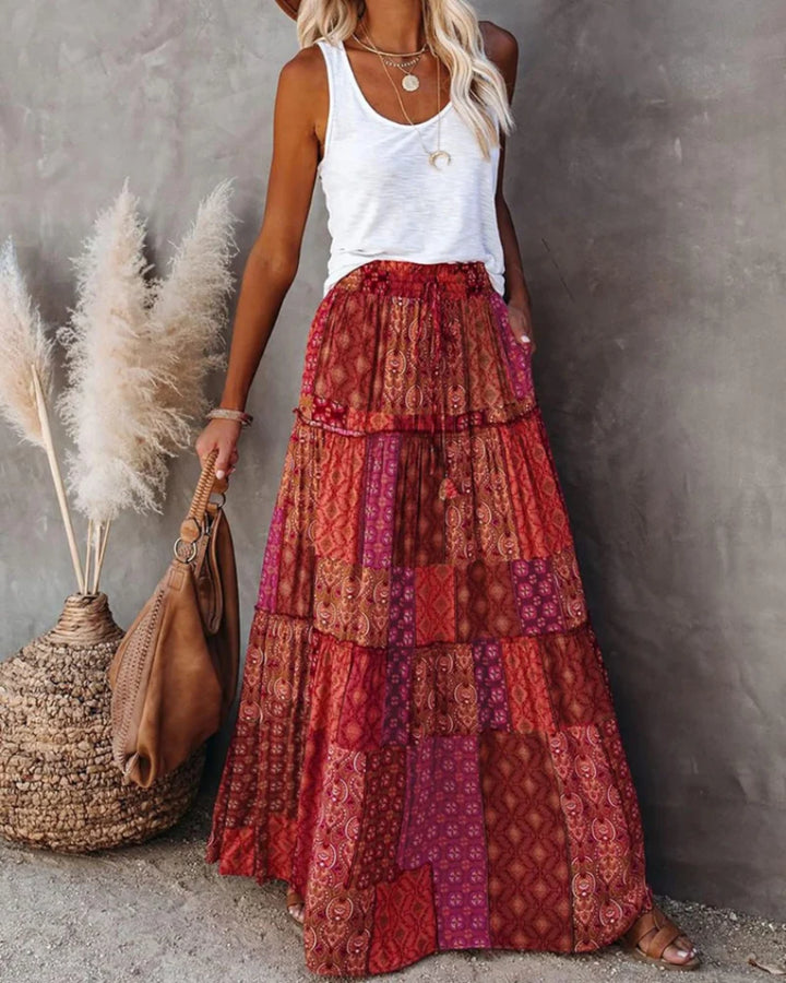 MADISON | HIGH-WAISTED A-LINE WOMEN'S MIDI SKIRT WITH SIDE POCKETS
