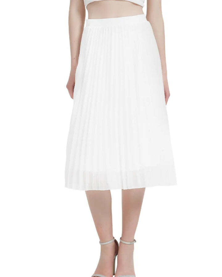 EMMA | PLEATED MAXI SKIRT IN MUSLIN WITH ELASTIC WAIST