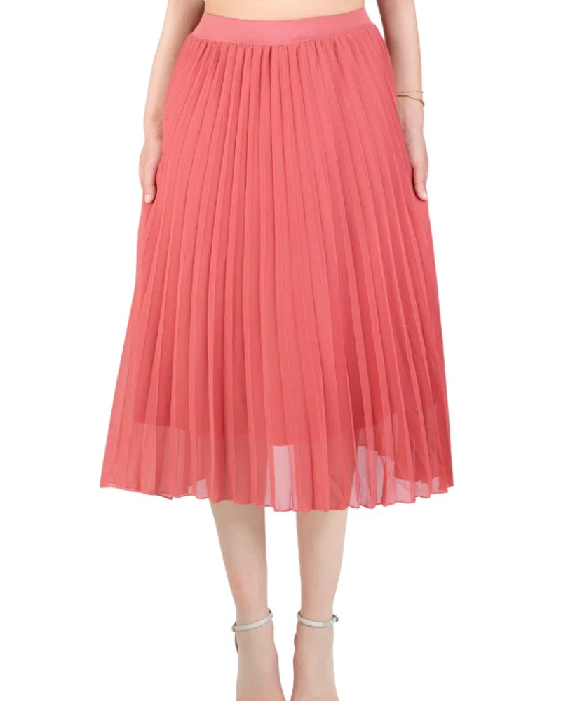 EMMA | PLEATED MAXI SKIRT IN MUSLIN WITH ELASTIC WAIST