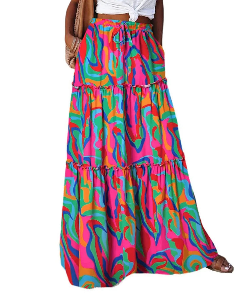 MADISON | HIGH-WAISTED A-LINE WOMEN'S MIDI SKIRT WITH SIDE POCKETS