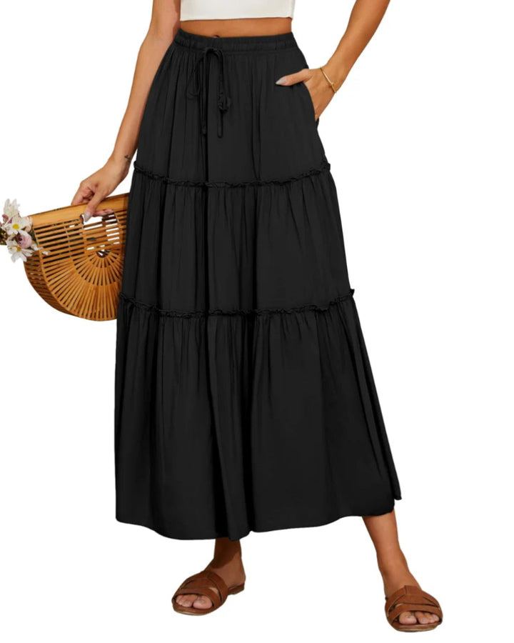 MADISON | HIGH-WAISTED A-LINE WOMEN'S MIDI SKIRT WITH SIDE POCKETS