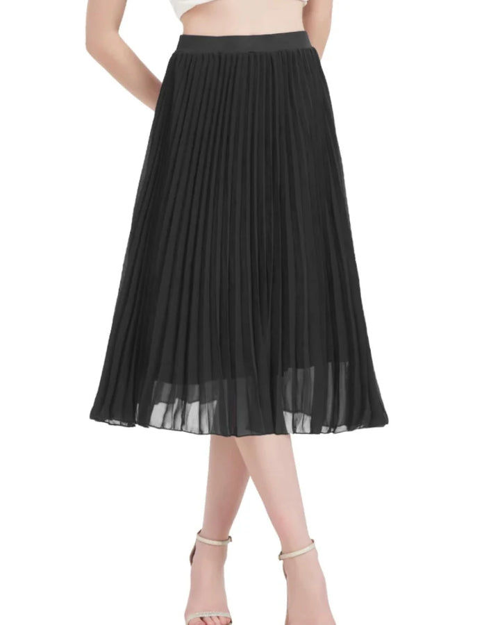 EMMA | PLEATED MAXI SKIRT IN MUSLIN WITH ELASTIC WAIST