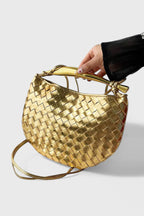 Gerda Bolso Woven con Asa Dorada