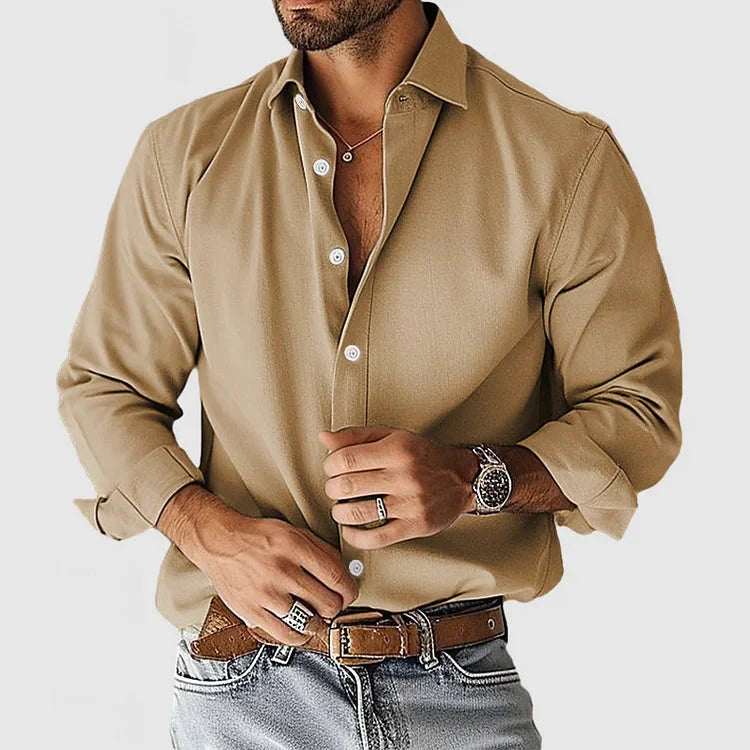 Camisa de Vestir em Mistura Suave - Corte Simples