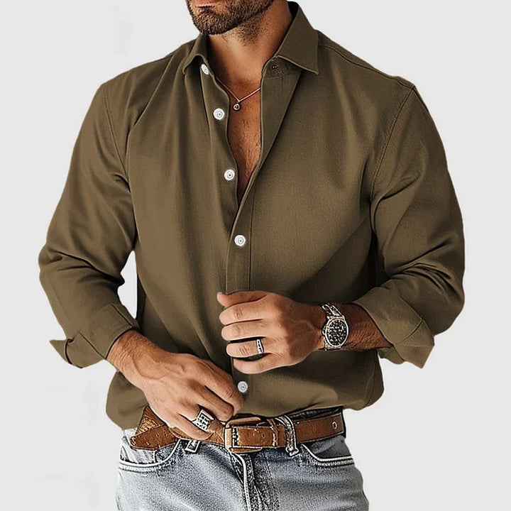 Camisa de Vestir em Mistura Suave - Corte Simples