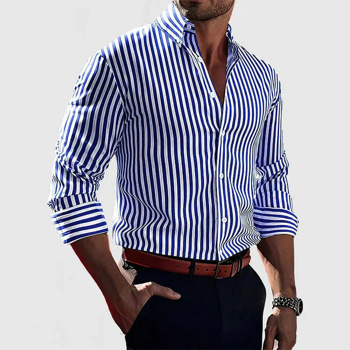 Camisa Overshirt de Mistura Suave - Riscas