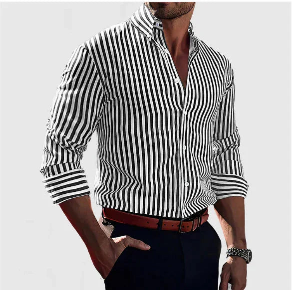 Camisa Overshirt de Mistura Suave - Riscas