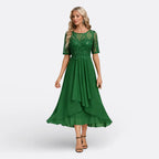 Mariana - Vestido de Encaje y Manga Corta