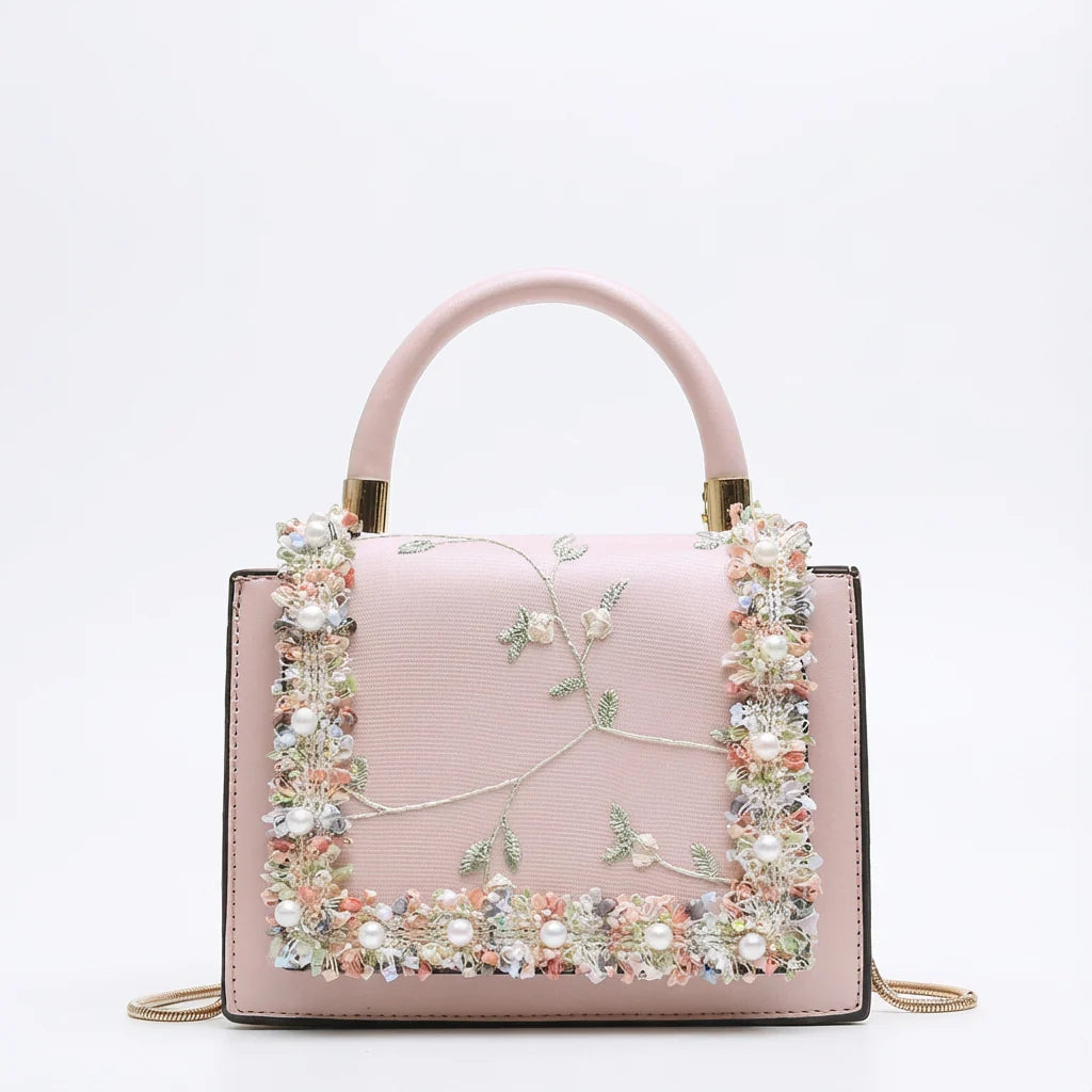 Susan | Bolso de mano para mujer con asa superior adornada