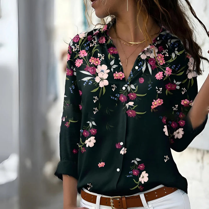 Norina - Women's Lightweight Blouse with Fashionable Print and Loose Fit