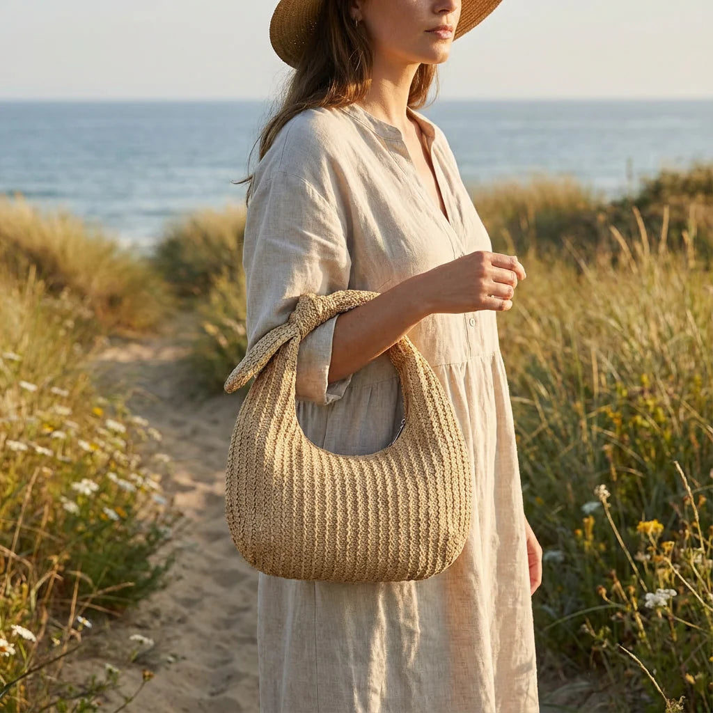Valeria | Bolso Hobo Mujer Con Lazo Decorativo | Boho Chic