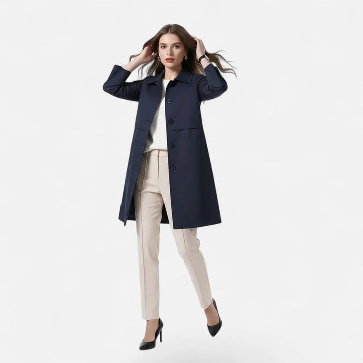 Victoria - Gabardina de Lã Mista de Comprimento Médio para Mulher