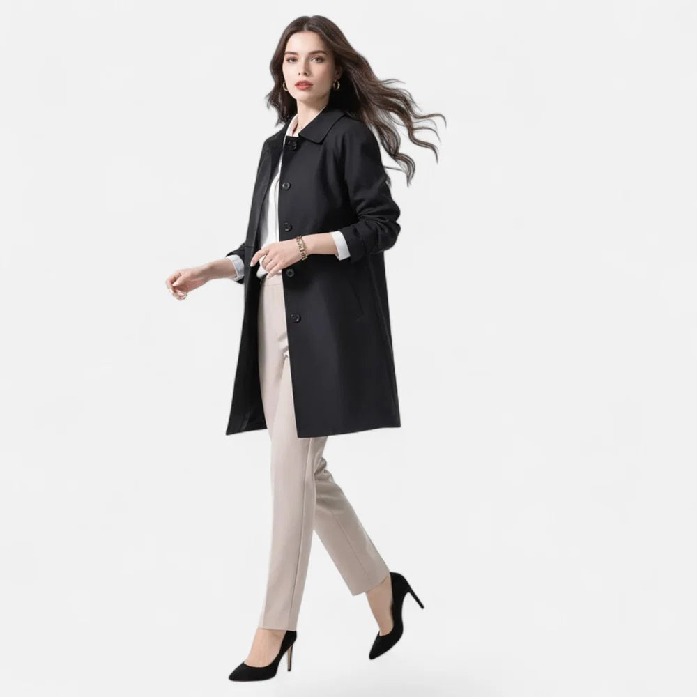 Victoria - Gabardina de Lã Mista de Comprimento Médio para Mulher