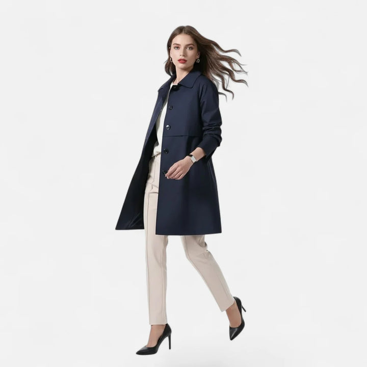 Victoria - Gabardina de Lã Mista de Comprimento Médio para Mulher