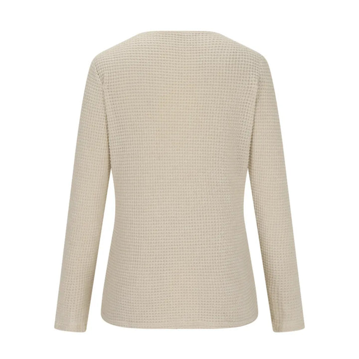 Top De Punto Gofrado Calado Con Encaje De Ganchillo Estilo Boho Para Mujer