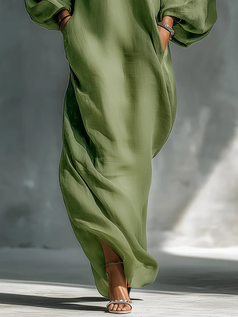 Susana | Vestido Maxi Fluido Com Ombros à Mostra