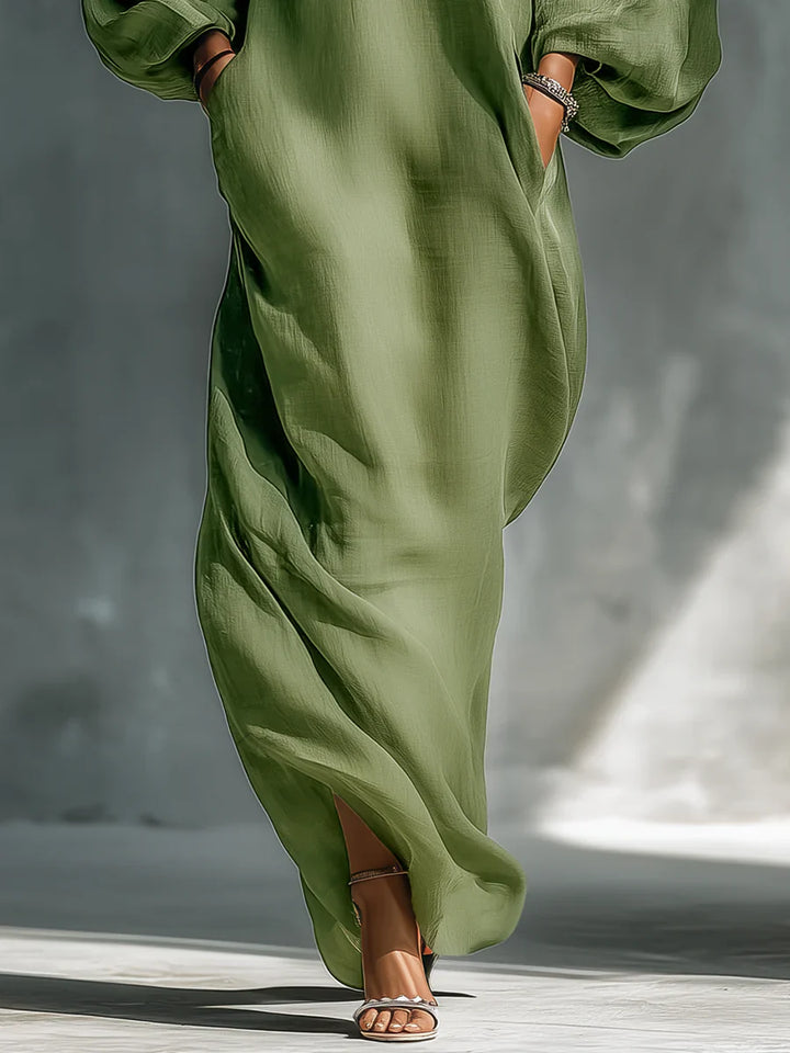 Susana | Vestido Maxi Fluido Com Ombros à Mostra