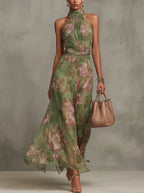 Ana - vestido maxi plisado