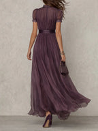 Flávia - vestido largo morado con escote