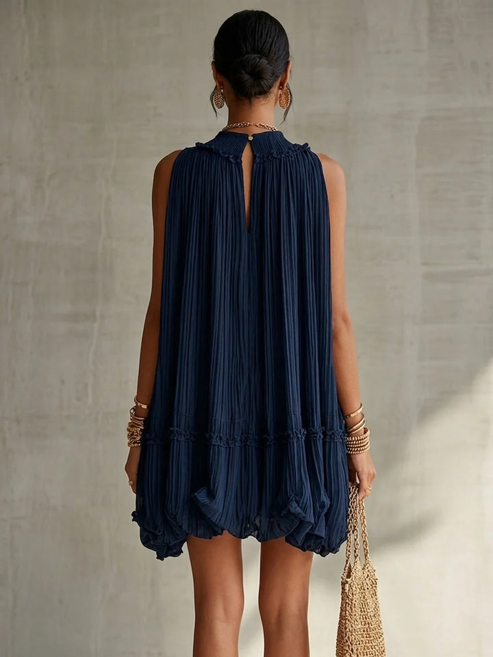 Camila | Mini Vestido De Chifón Con Escote Americano Y Falda Globo