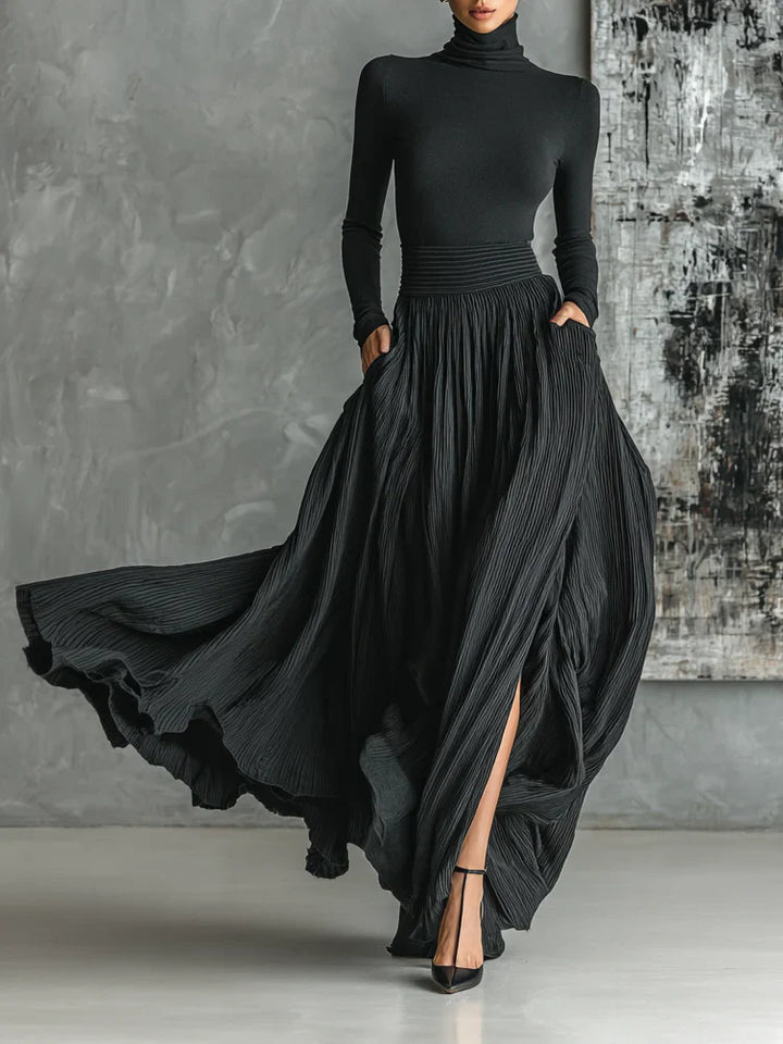 Eva - Conjunto Elegante Com Saia Plissada