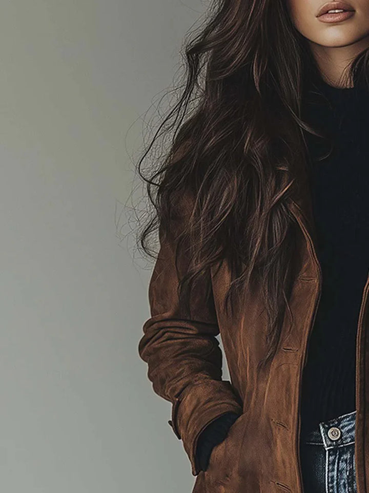 Women's Vintage Inspired Long Trench Coat, Tailored Outerwear