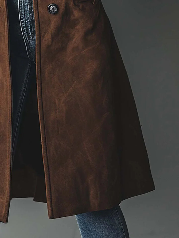 Women's Vintage Inspired Long Trench Coat, Tailored Outerwear