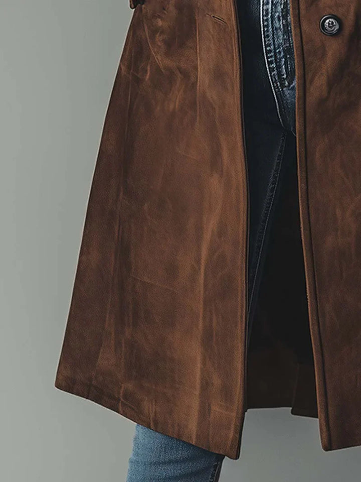 Women's Vintage Inspired Long Trench Coat, Tailored Outerwear
