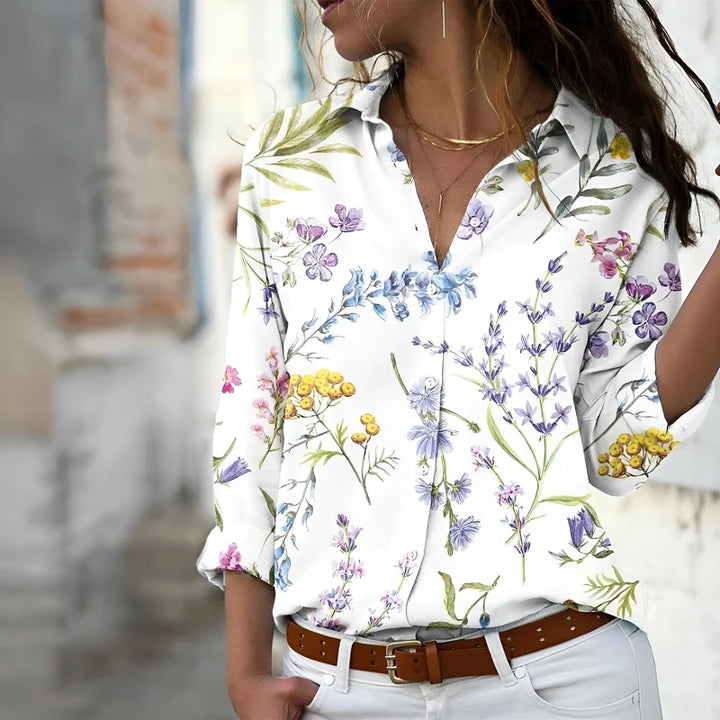 Norina - Women's Lightweight Blouse with Fashionable Print and Loose Fit
